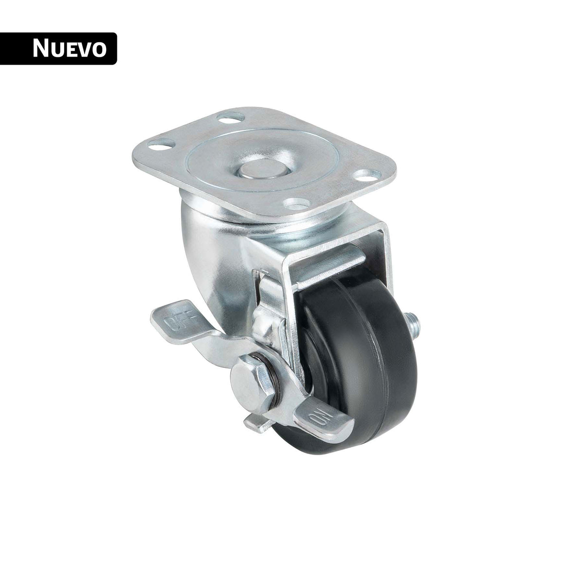 Rueda Giratoria Fiero RO-159 2" Hule 40 kg | Placa Galvanizada