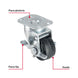 Rueda Giratoria Fiero RO-159 2" Hule 40 kg | Placa Galvanizada