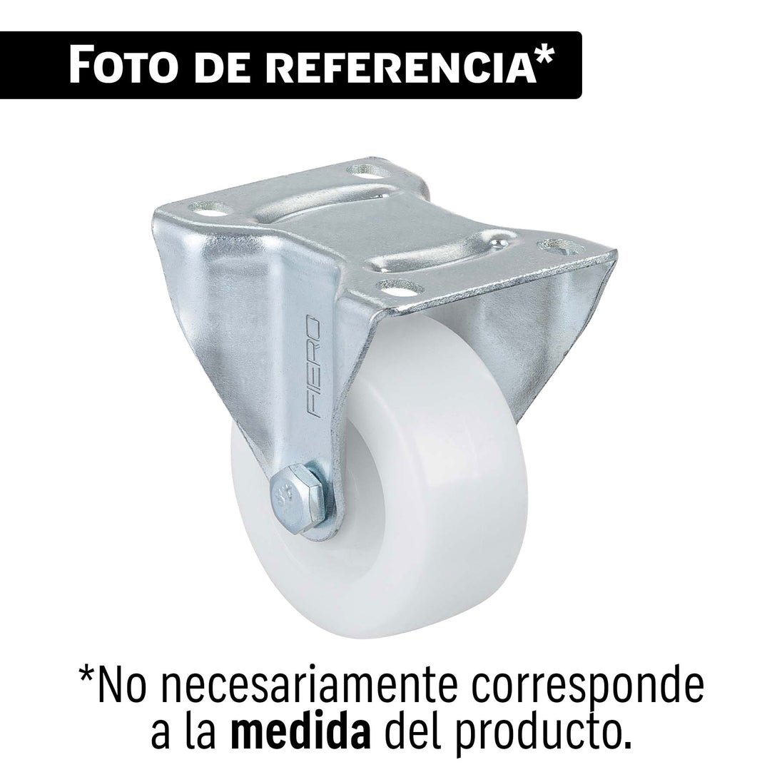 Rueda Fiero RO-215 Polietileno 3" Plato Fijo Galvanizado | Uso Rudo