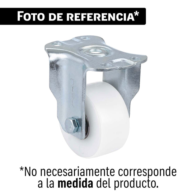 Rodaja Fija Polietileno 4" Fiero RO-218 | Alta Carga y Giro Suave