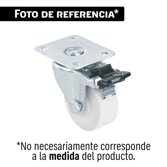 Rueda Giratoria con Freno Fiero RO-2212F 3" 40kg | Placa Galvanizada