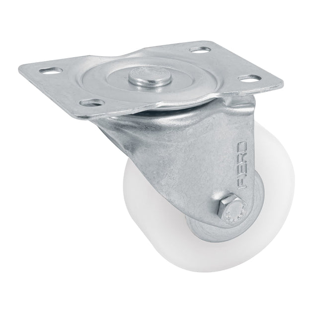 RO-226 Rodaja de polietileno 3" placa giratoria, con balero, FIERO