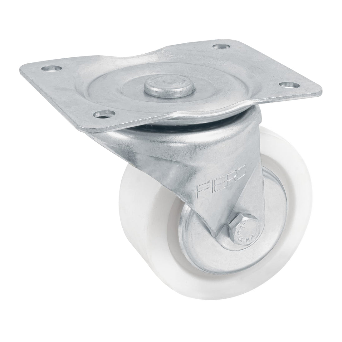 RO-228 Rodaja de polietileno 4" placa giratoria, con balero, FIERO
