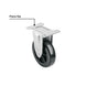 Rueda Poliuretano Placa Fija Pretul RO-5PUF 120x80mm | No Maltrata Pisos