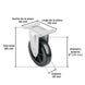 Rueda Poliuretano Placa Fija Pretul RO-5PUF 120x80mm | No Maltrata Pisos