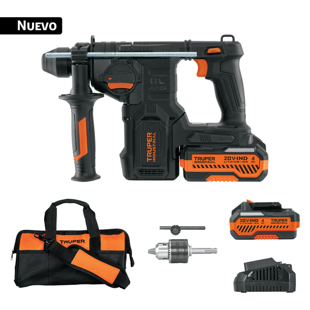 Rotomartillo Truper N20-ROE-2 Brushless 20V 4Ah 2.2J | Inalámbrico