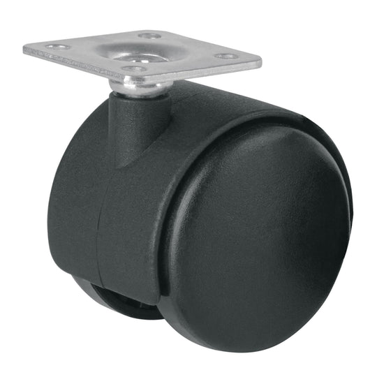 ROY-50 Rodaja tipo yoyo de 50 mm con placa, sin freno, FIERO