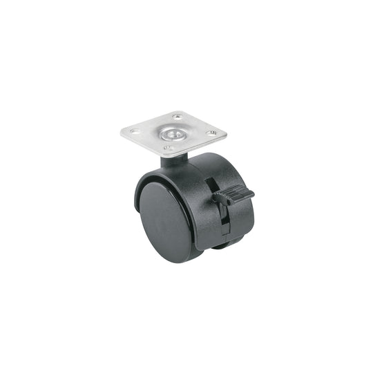 ROYF-40 Rodaja tipo yoyo de 40 mm con placa, con freno, FIERO