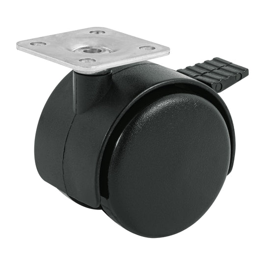 ROYF-50 Rodaja tipo yoyo de 50 mm con placa, con freno, FIERO
