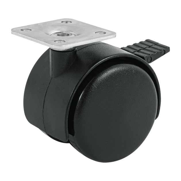 ROYF-50 Rodaja tipo yoyo de 50 mm con placa, con freno, FIERO