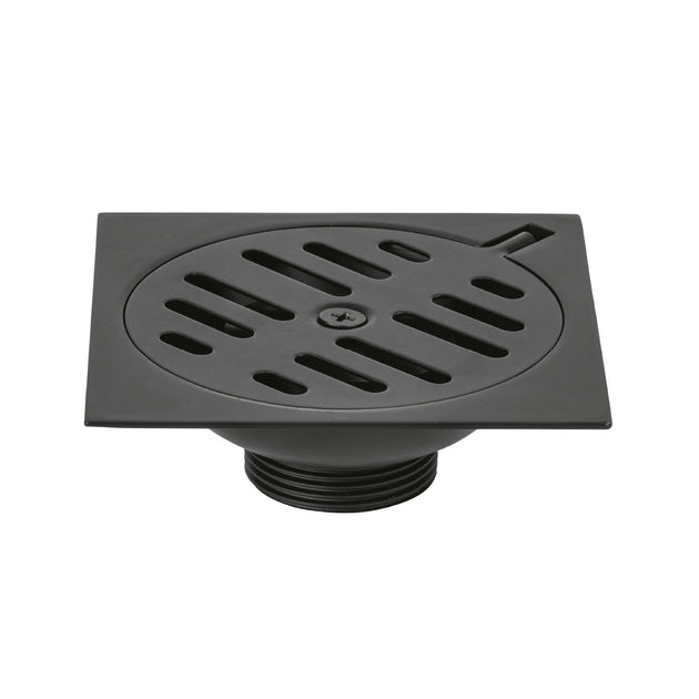 RS-601M Resumidero cuadrado 4"x4", metálico, negro, FOSET BASIC