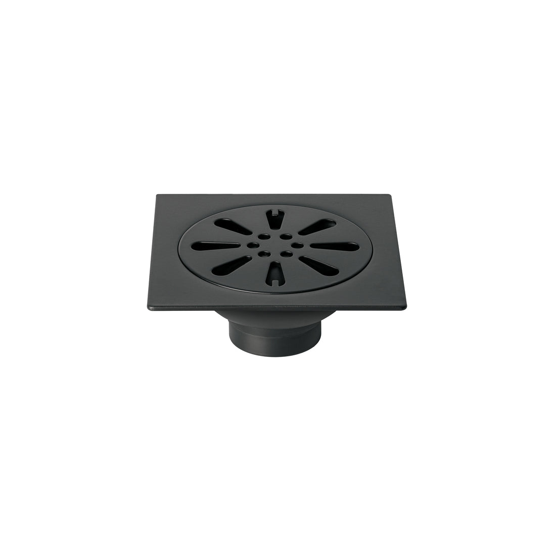 RS-605M Resumidero cuadrado 4" x 4", acero inoxidable, negro, gota