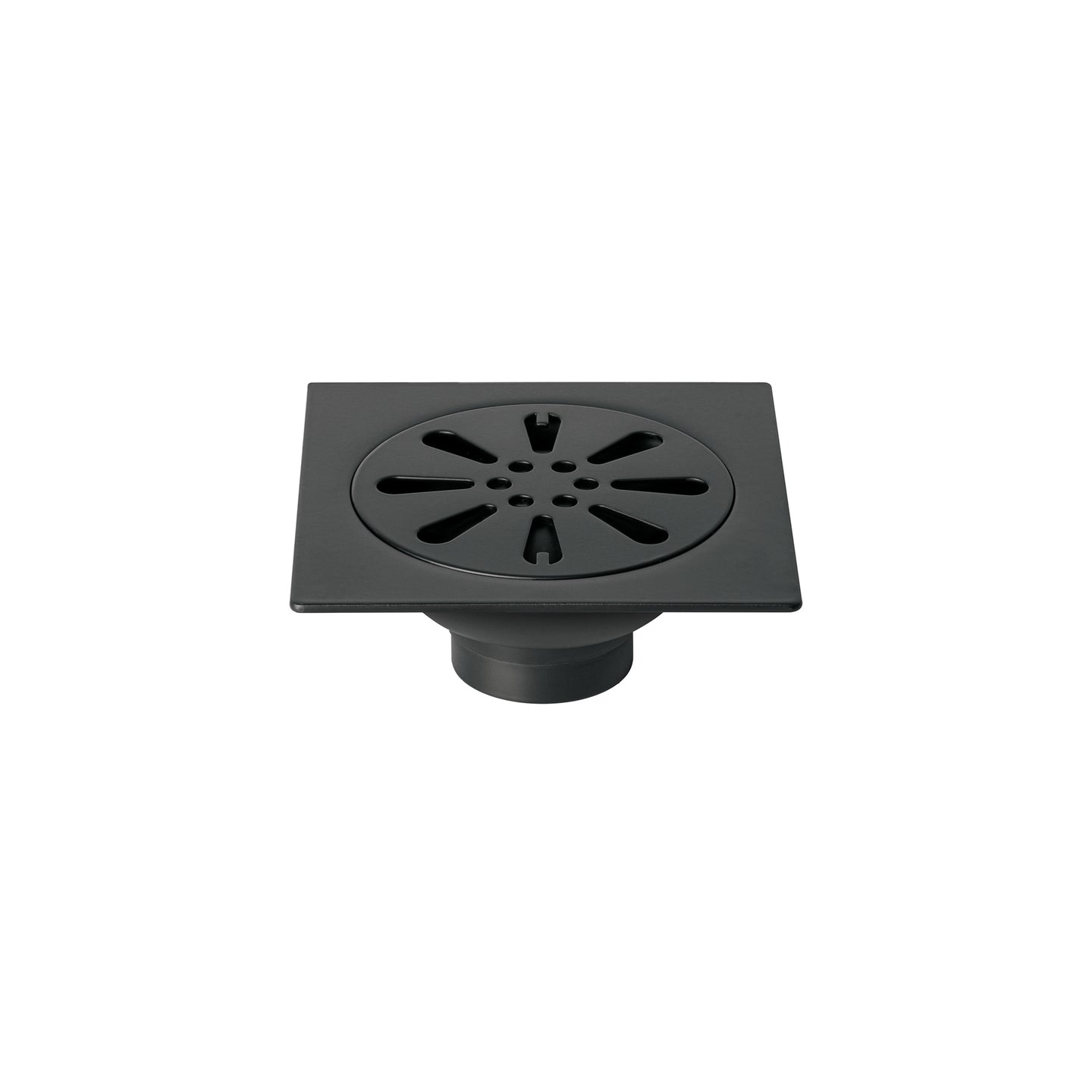 RS-605M Resumidero cuadrado 4" x 4", acero inoxidable, negro, gota
