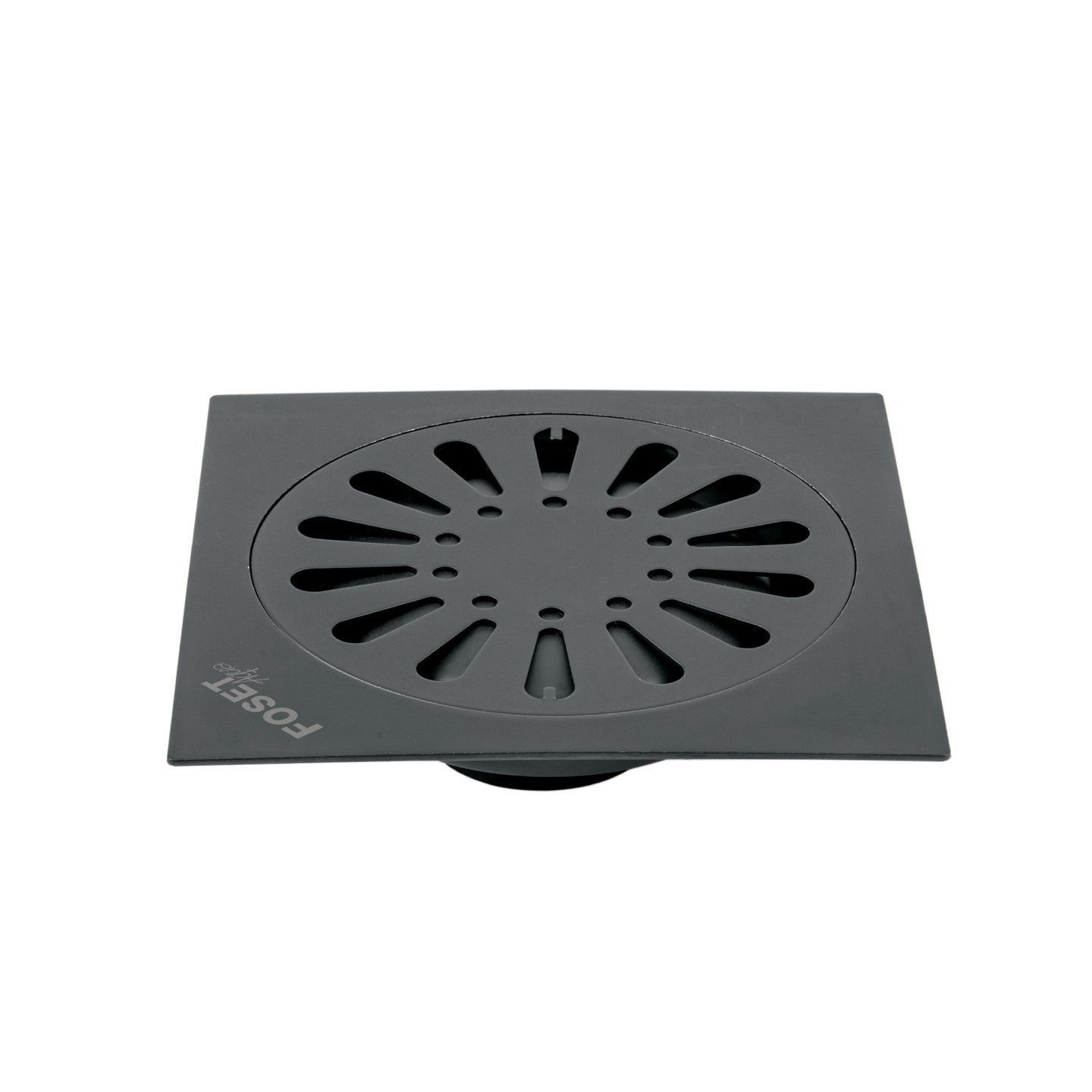RS-607M Resumidero cuadrado 6" x 6", acero inoxidable, negro, gota