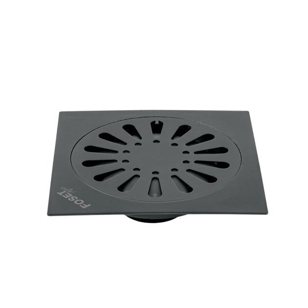 RS-607M Resumidero cuadrado 6" x 6", acero inoxidable, negro, gota