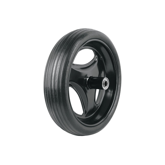 RSO Llanta completa hule sólido 13-1/2", incluye eje y baleros