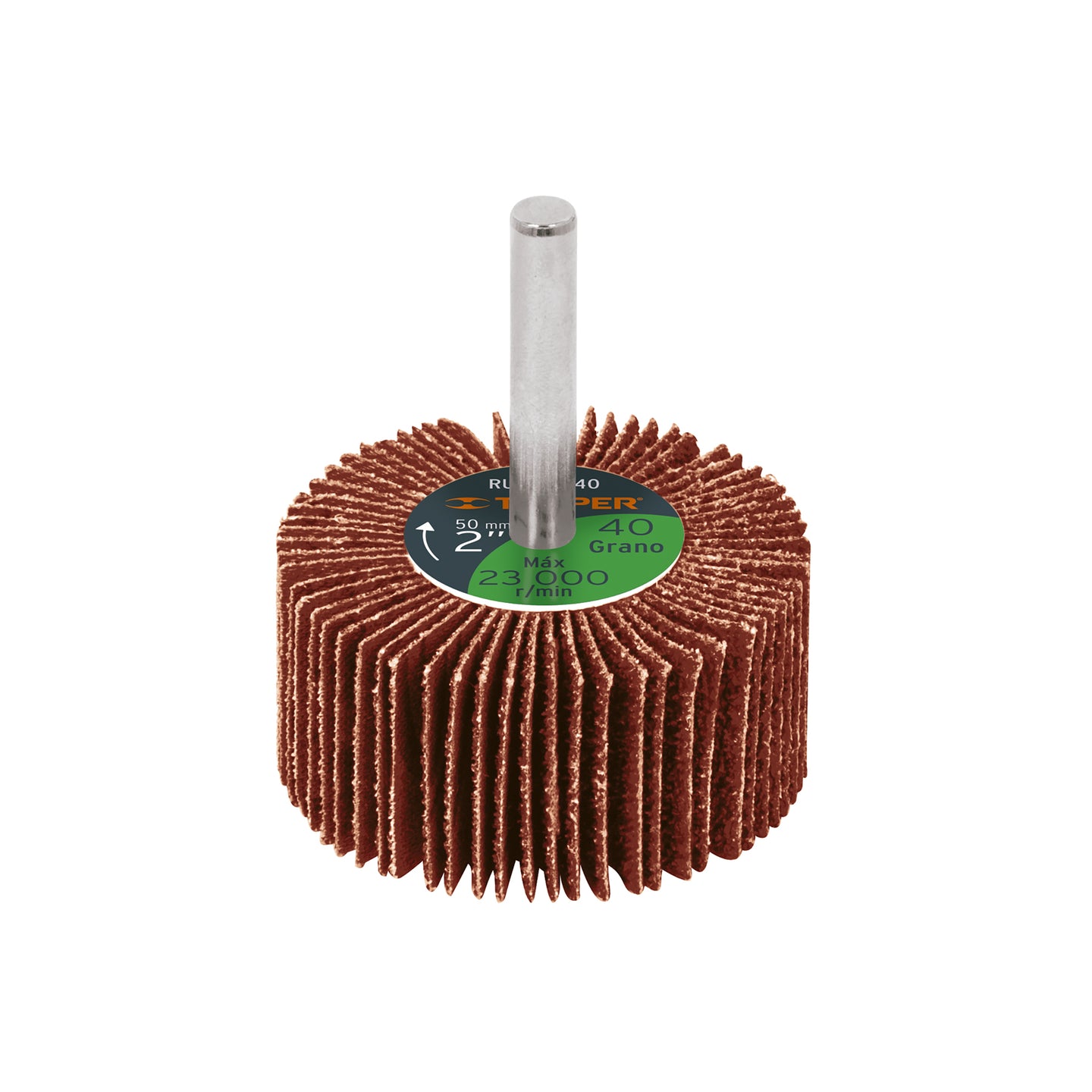 RUFLA-240 Rueda flap de 2", grano 40, Truper