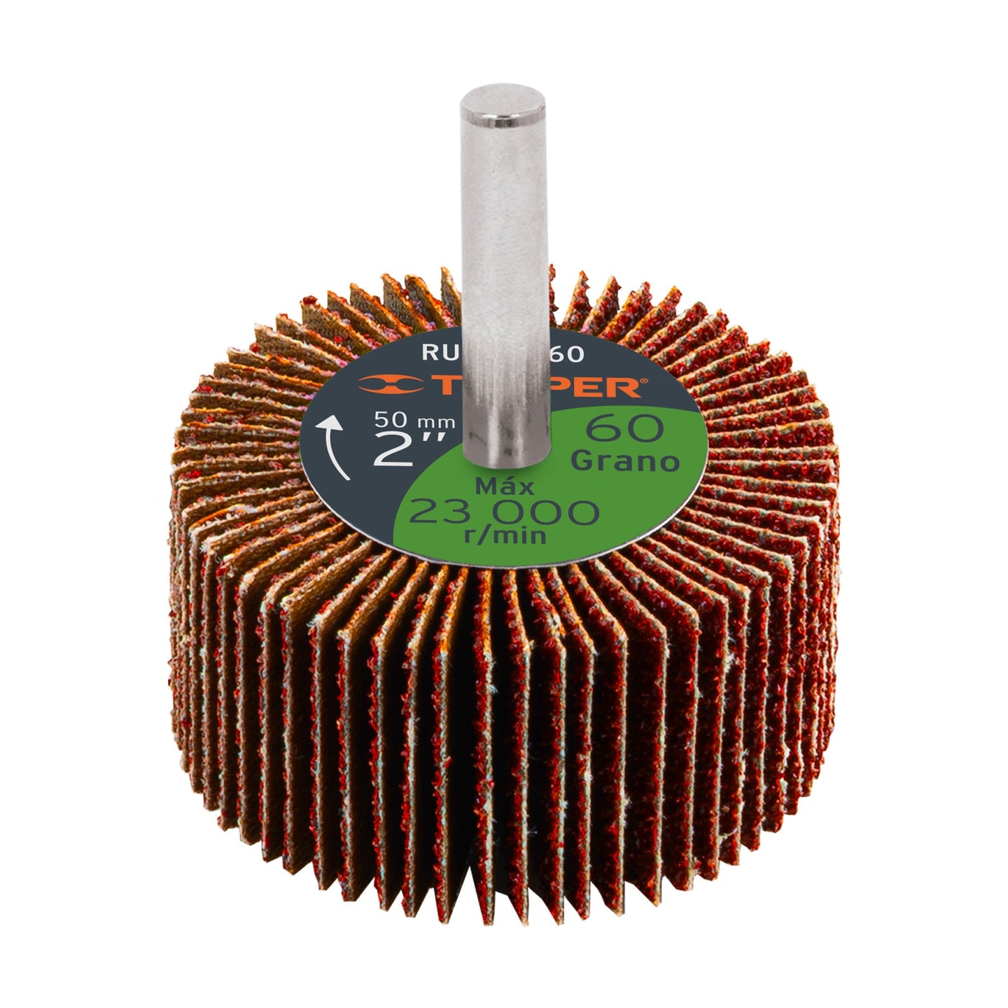 RUFLA-260 Rueda flap de 2", grano 60, Truper
