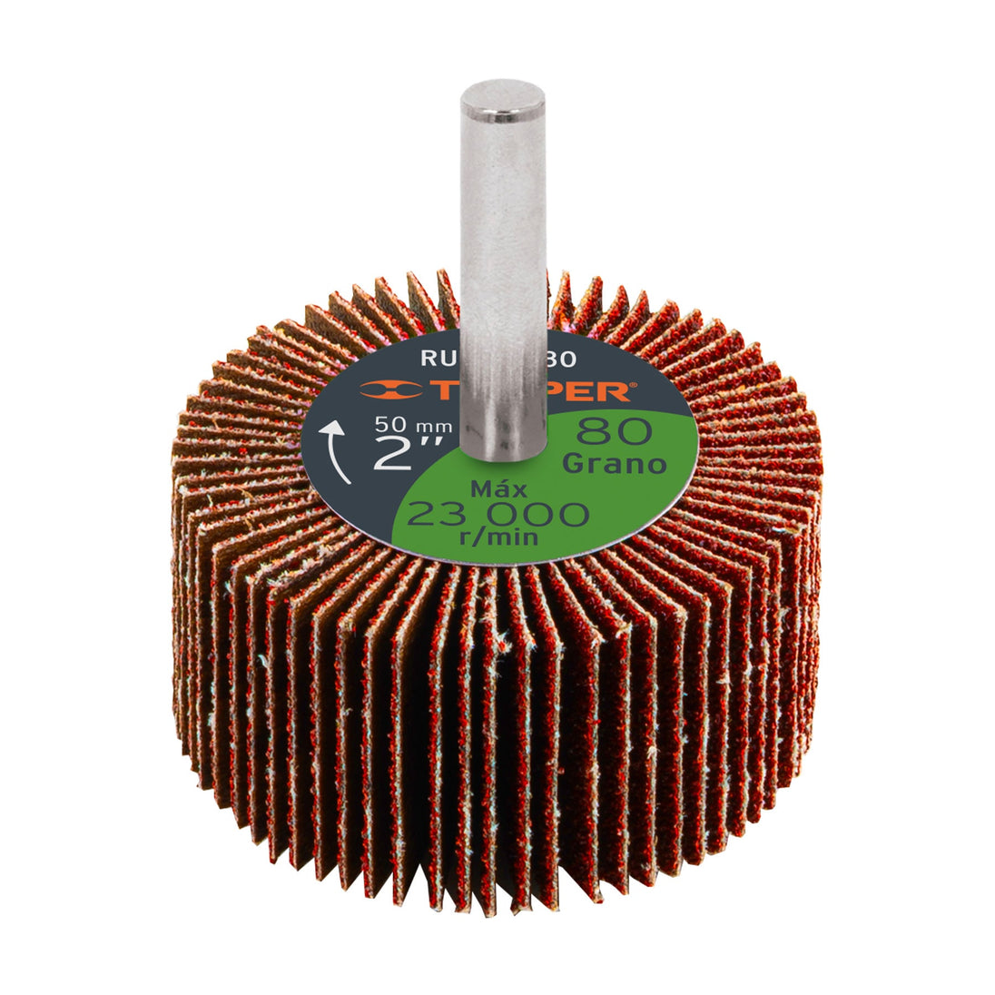 RUFLA-280 Rueda flap de 2", grano 80, Truper