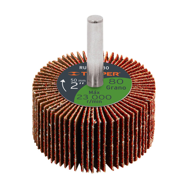 RUFLA-280 Rueda flap de 2", grano 80, Truper