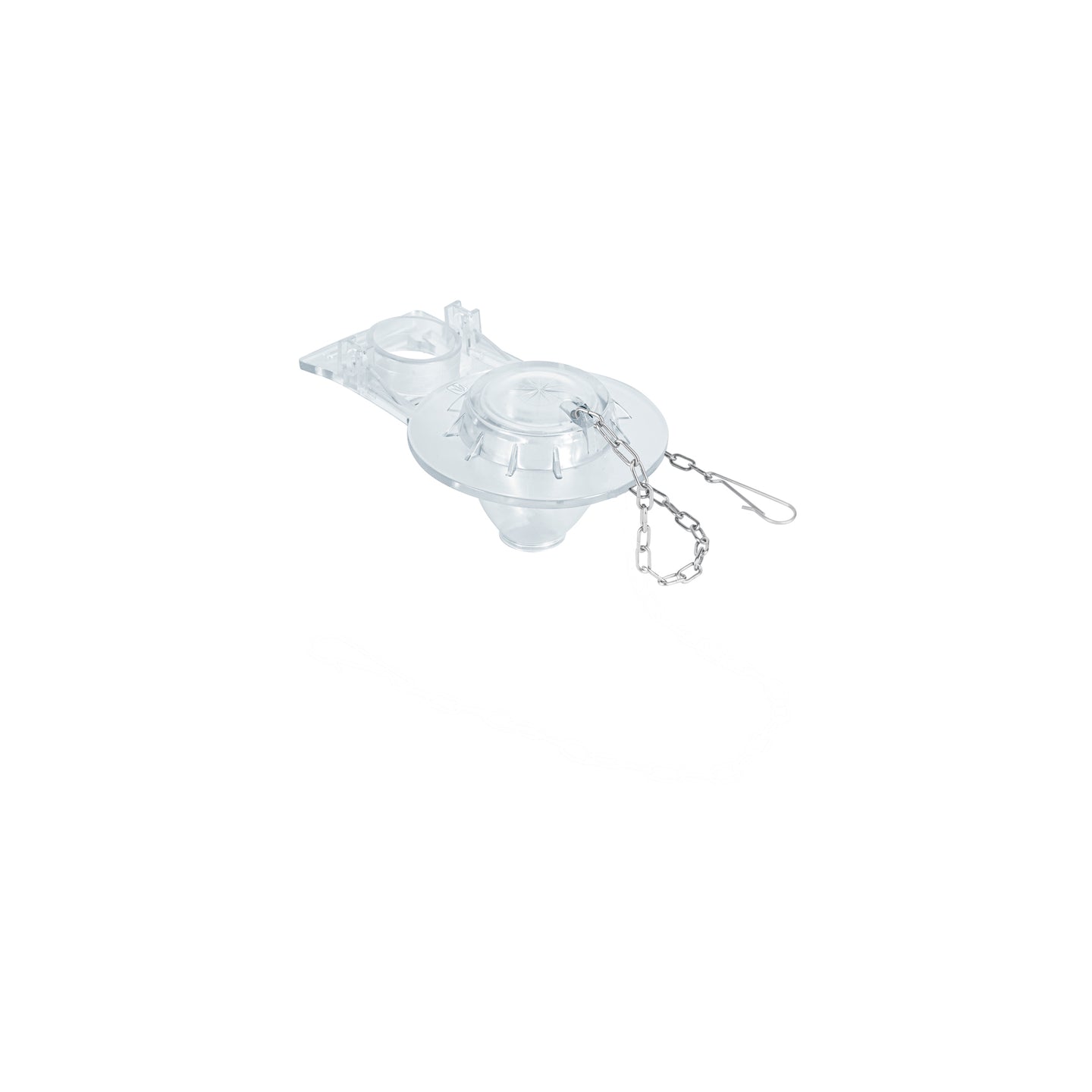 SA-008 Sapo 2" para WC, PVC, trasparente, cadena inox, FOSET