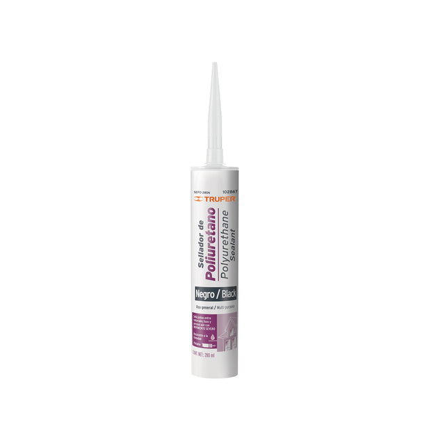 SEPO-280N Sellador de poliuretano de 280 ml, negro, Truper