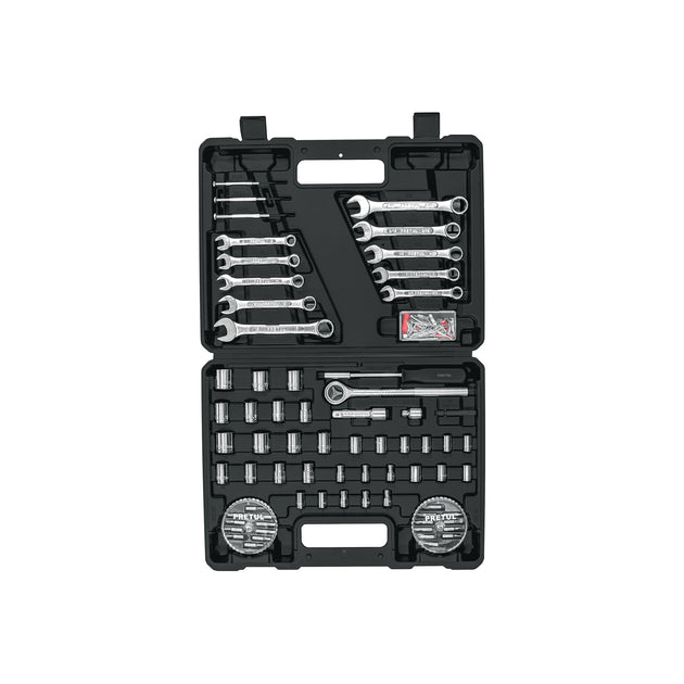SET-100 Juego de 71 herramientas 1/4" y 3/8" para mecánico, Pretul