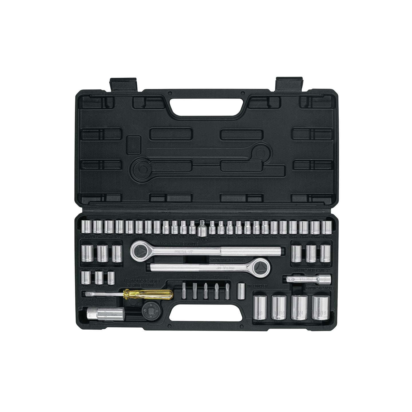SET-51 Juego 51 herramientas 1/4", 3/8" y 1/2" p/mecánico, PRETUL