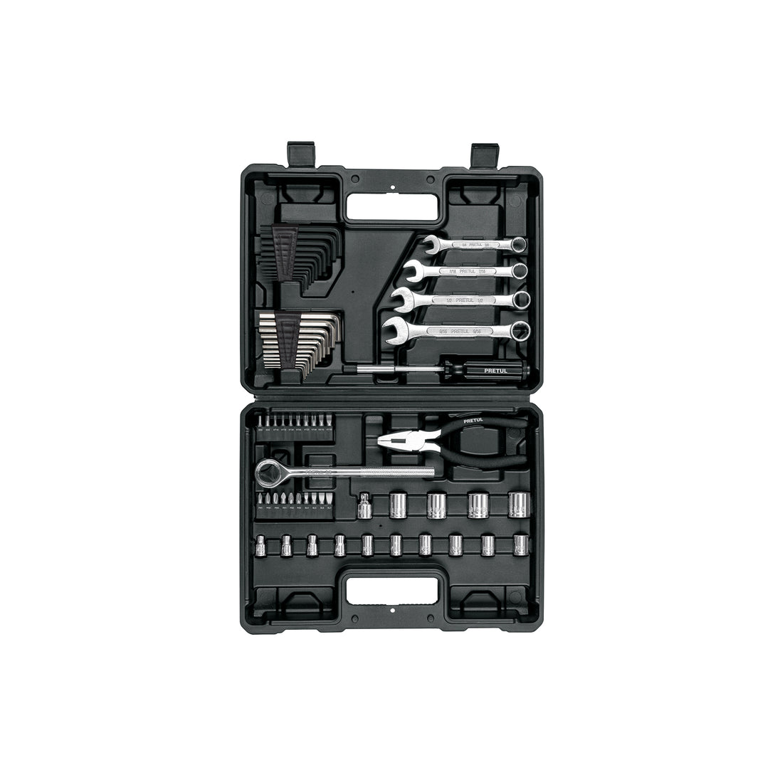 SET-70 Juego de 66 herramientas 1/4" y 3/8" para mecánico, Pretul