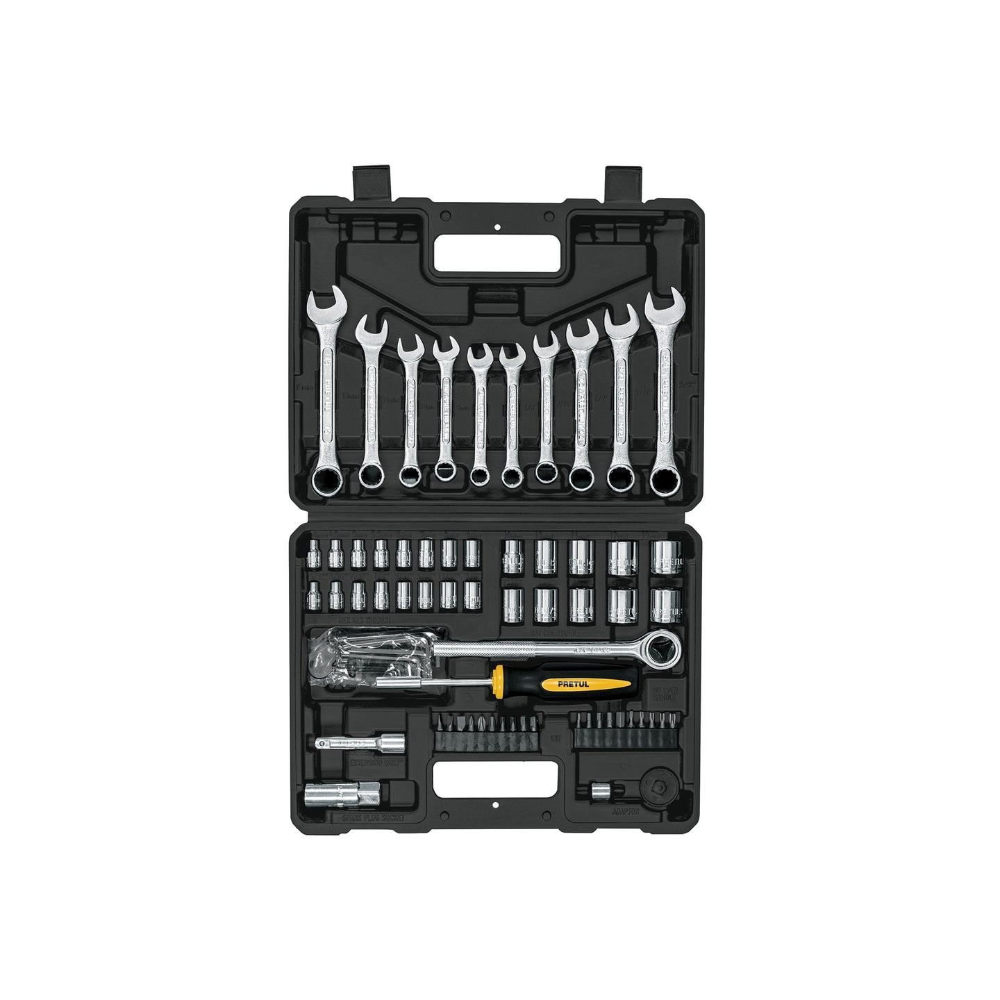 SET-73 Juego de 70 herramientas 1/4" y 3/8" para mecánico, Pretul