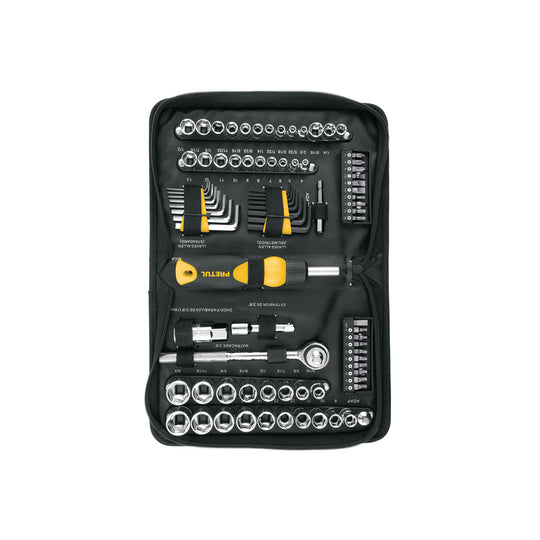 SET-85 Juego de 83 herramientas 1/4" y 3/8" para mecánico, Pretul