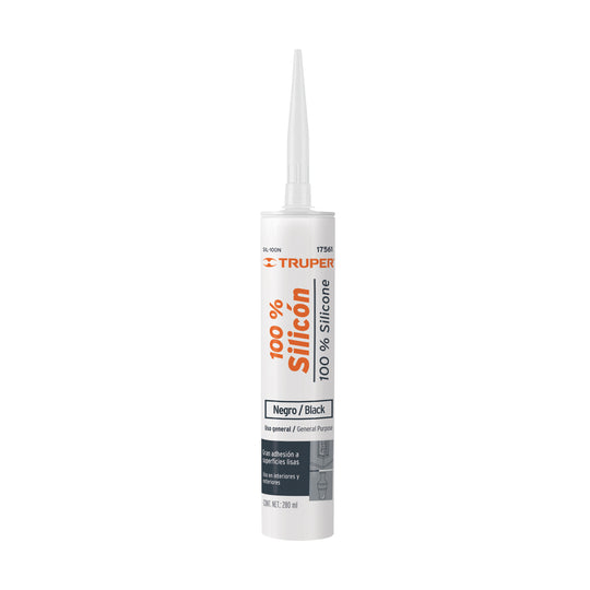 SIL-100N Sellador negro 100% silicón de 280 ml, Truper