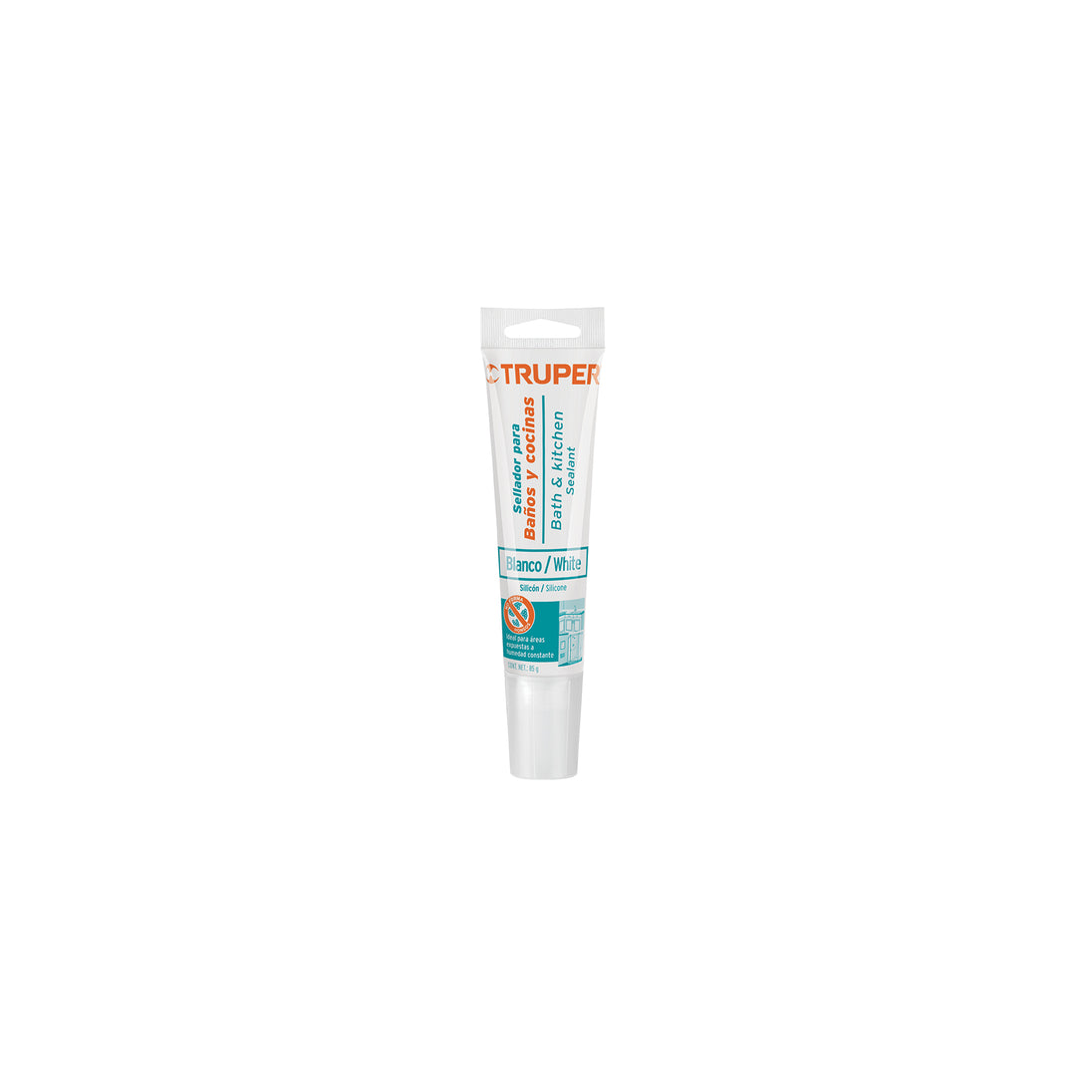 SIL-85BCB Sellador blanco para baños y cocinas, 85 g, Truper