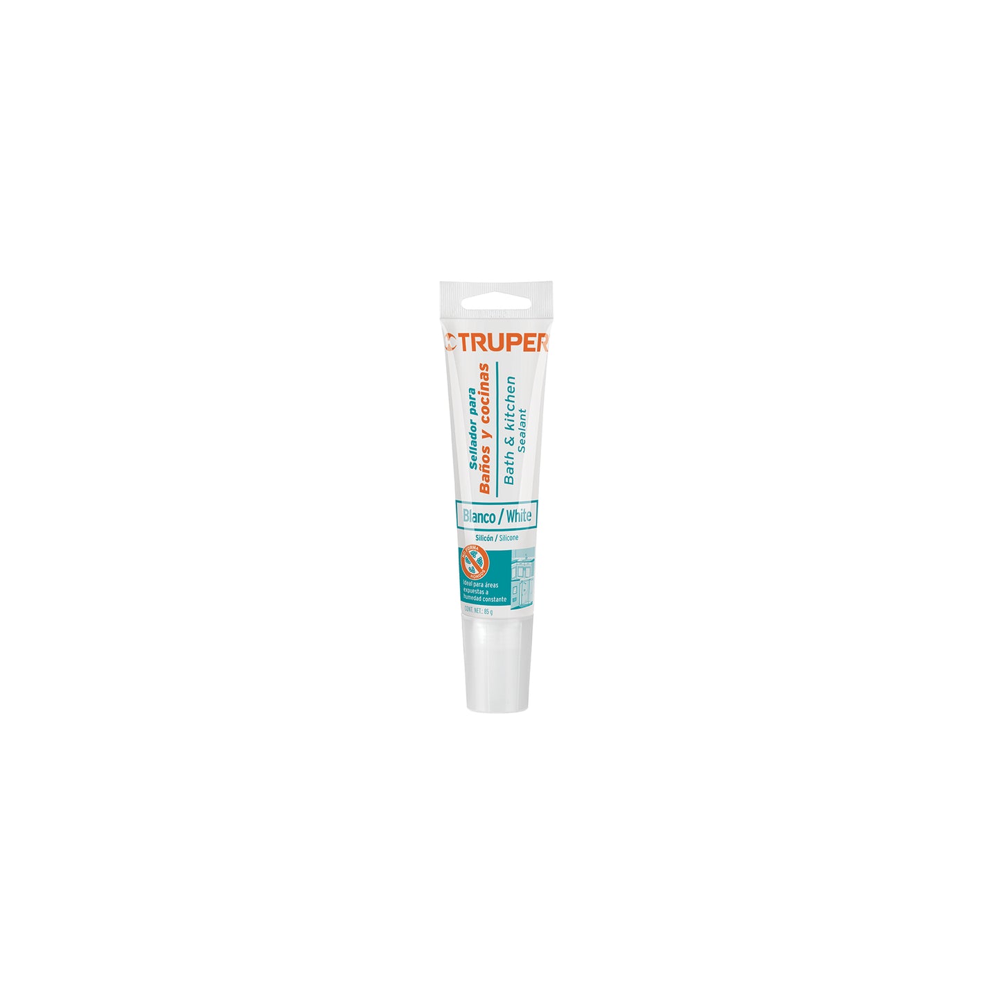 SIL-85BCB Sellador blanco para baños y cocinas, 85 g, Truper