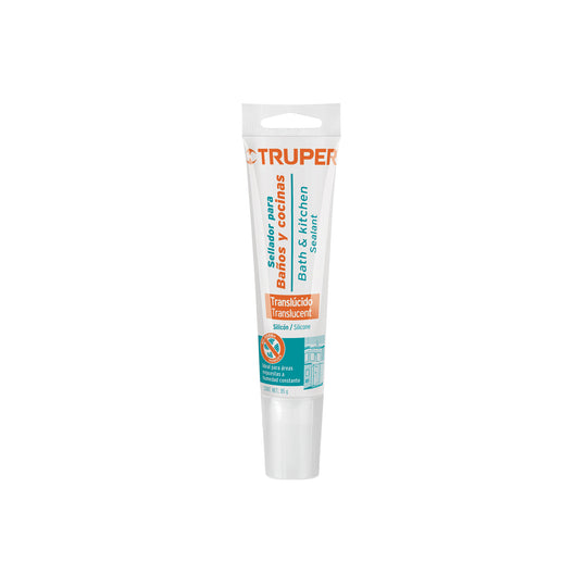 SIL-85BCT Sellador translúcido para baños y cocinas, 85 g, Truper