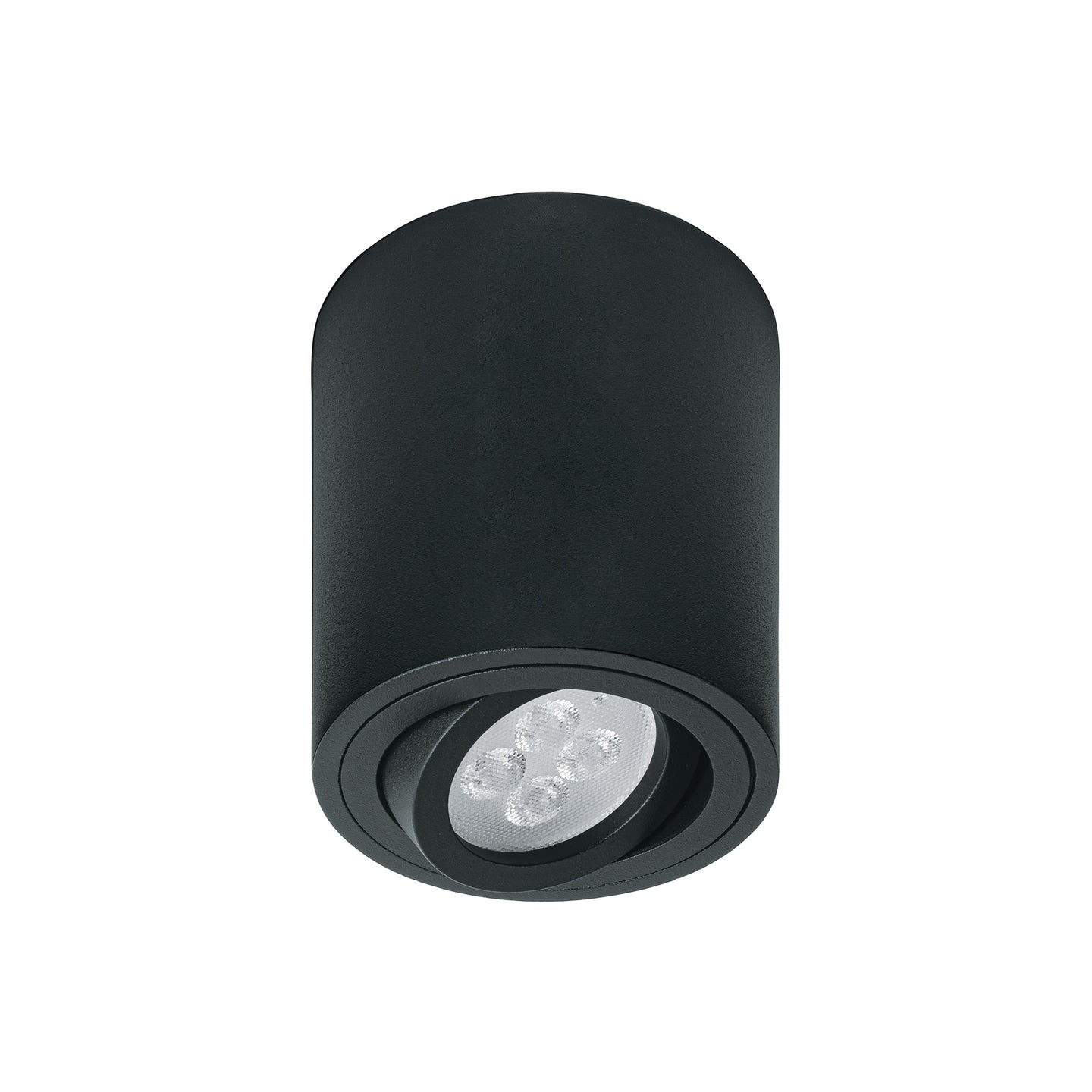 SOB-401S Luminario de sobreponer con spot dirigible, redondo, negro