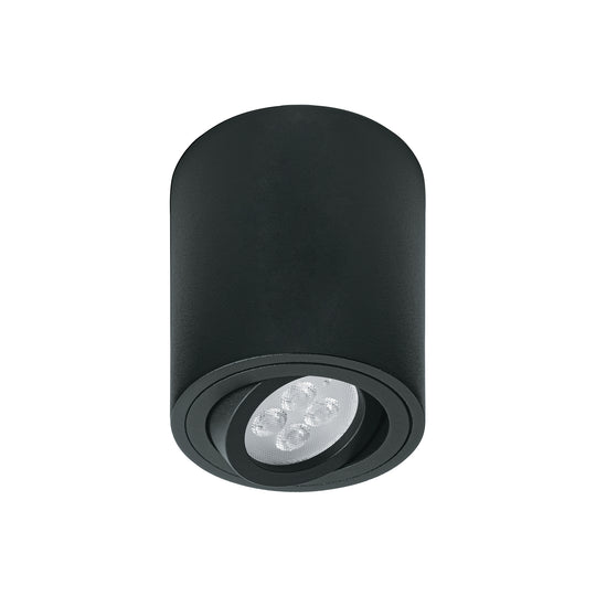 SOB-401S Luminario de sobreponer con spot dirigible, redondo, negro