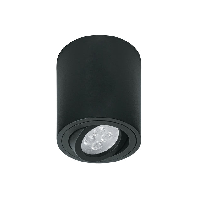 SOB-401S Luminario de sobreponer con spot dirigible, redondo, negro