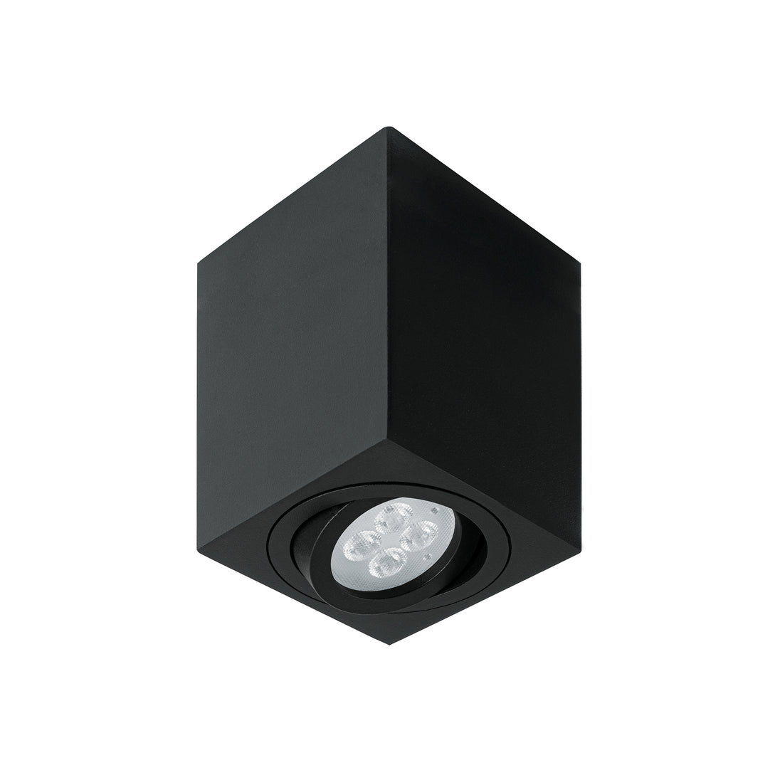 SOB-403S Luminario de sobreponer c/spot dirigible, cuadrado, negro