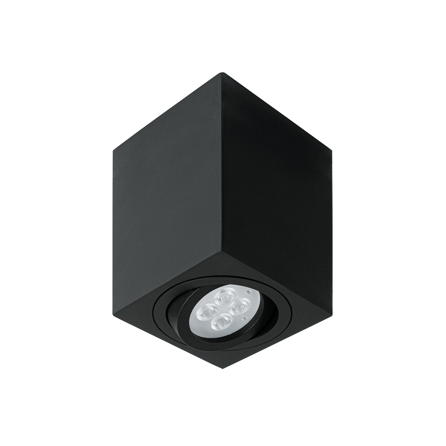 SOB-403S Luminario de sobreponer c/spot dirigible, cuadrado, negro