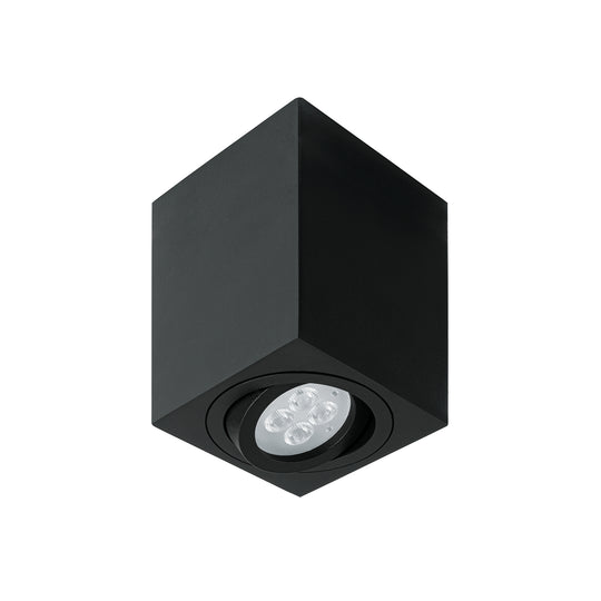 SOB-403S Luminario de sobreponer c/spot dirigible, cuadrado, negro