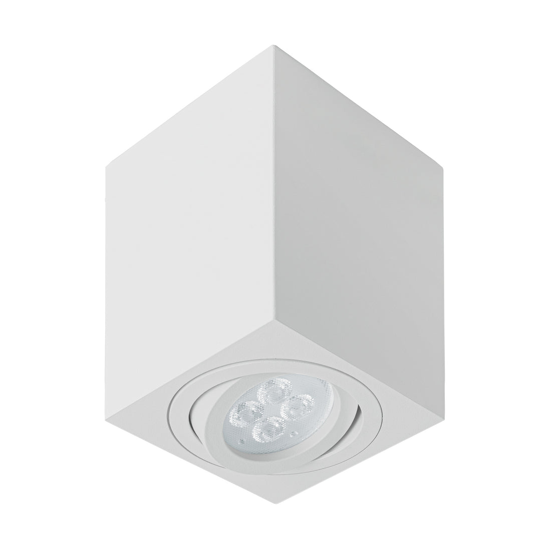 SOB-404S Luminario de sobreponer c/spot dirigible, cuadrado, blanco