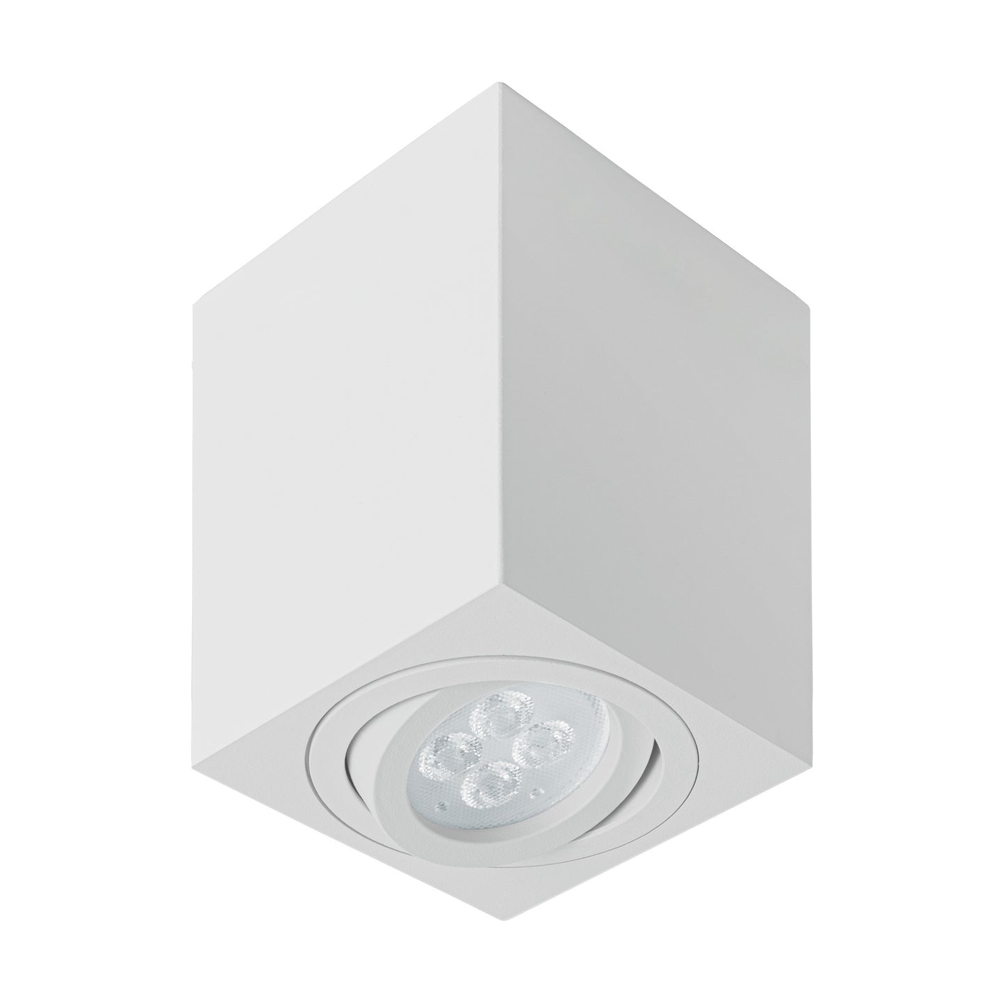 SOB-404S Luminario de sobreponer c/spot dirigible, cuadrado, blanco