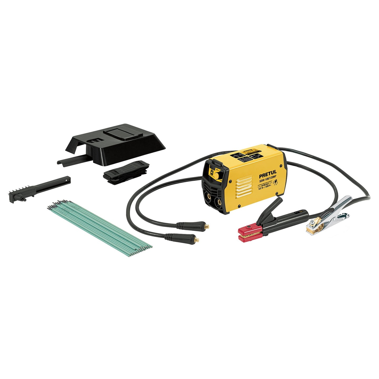 SOIN-100/120MP Mini soldadora inversora 130A, bi-voltaje, 127/220V, PRETUL