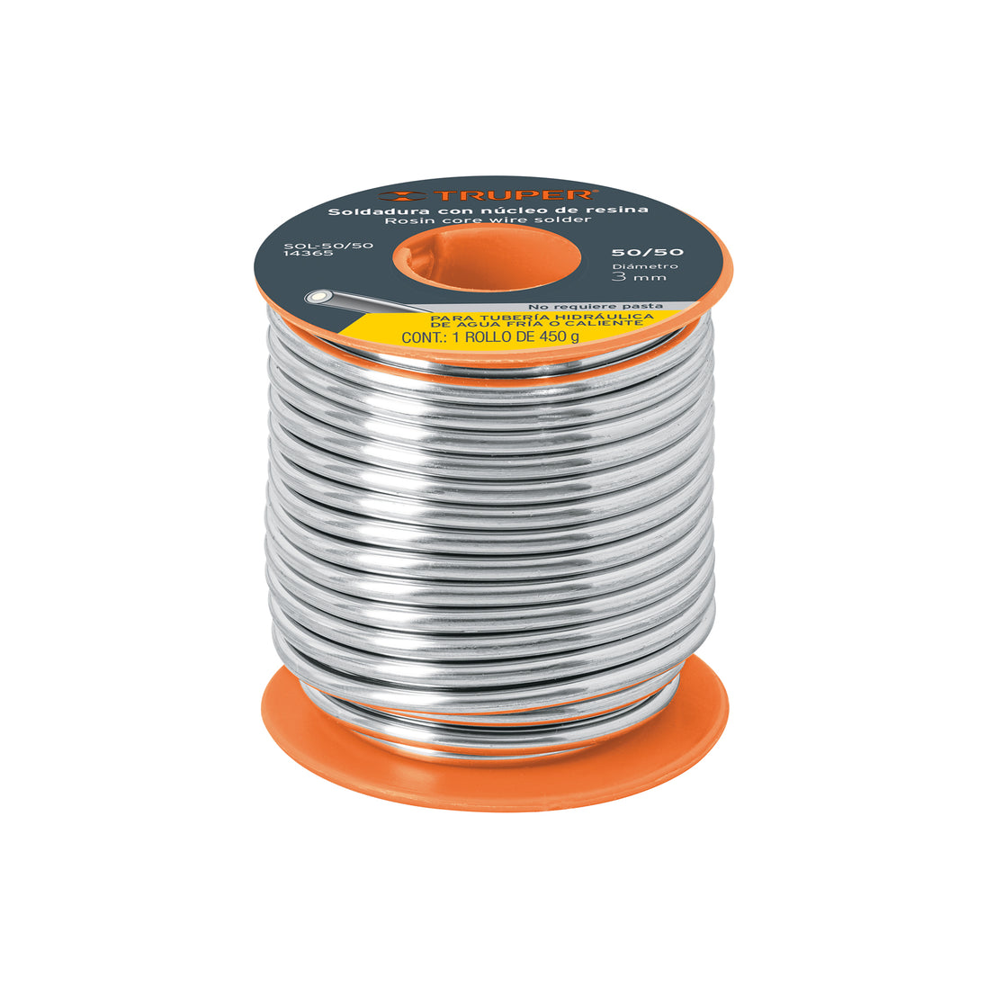 SOL-50/50 Soldadura 50/50 para tubería hidráulica, 450 g, SOLDAFÁCIL