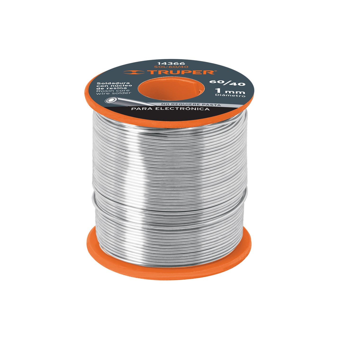 SOL-60/40 Soldadura 60/40 para electrónica, 450 g, TRUPER SOLDAFÁCIL