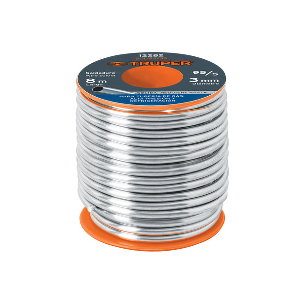 SOL-95/5S Soldadura 95/5 para tubería de gas, 450 g, TRUPER SOLDAKLIN