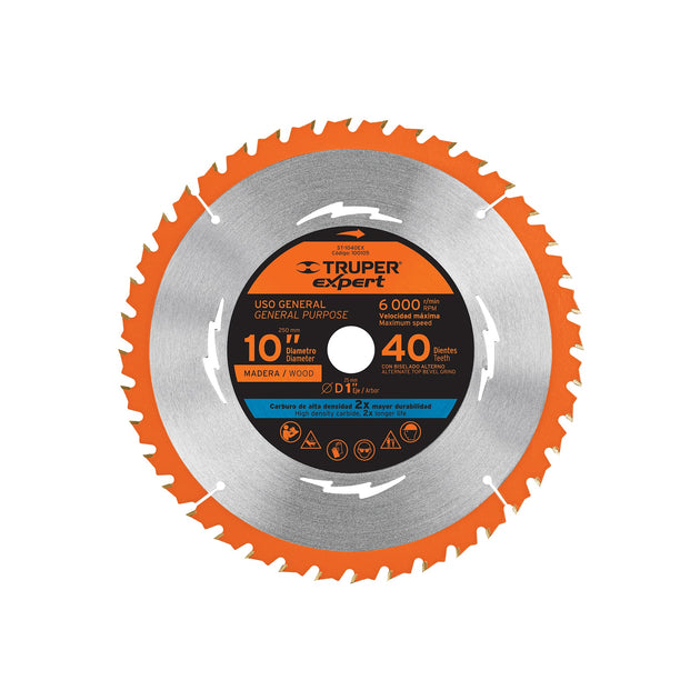 ST-1040EX Disco sierra 10" para madera, 40 dientes centro 1", Expert