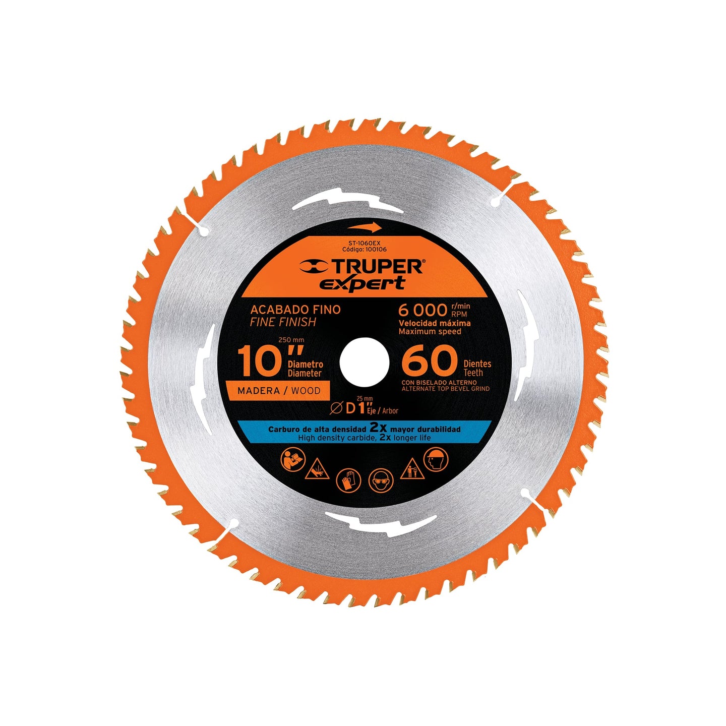 ST-1060EX Disco sierra 10" para madera, 60 dientes centro 1", Expert