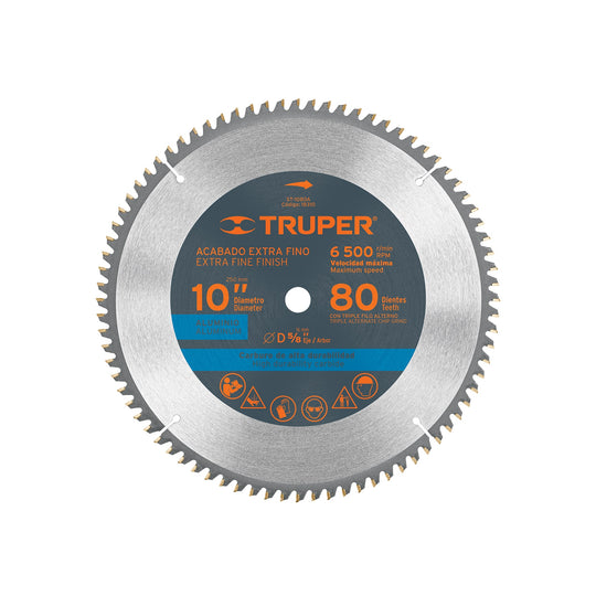 ST-1080A Disco sierra 10" para aluminio, 80 dientes centro 5/8"